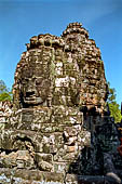 Angkor Thom - Bayon temple, second enclosure, corner towers seen from the central terrace 